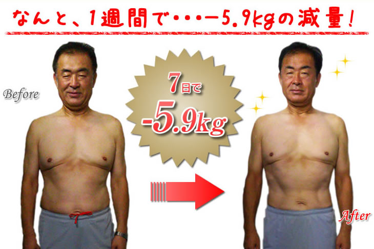 なんと、1週間で・・・－5.9kgの減量!