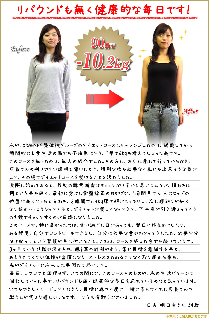 リバウンドも無く健康的な毎日です！